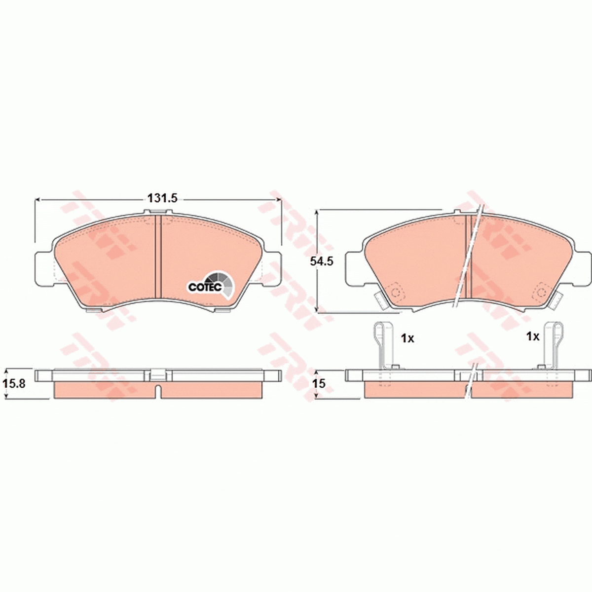 TRW DTEC Brake Pad Set Front GDB1164DT