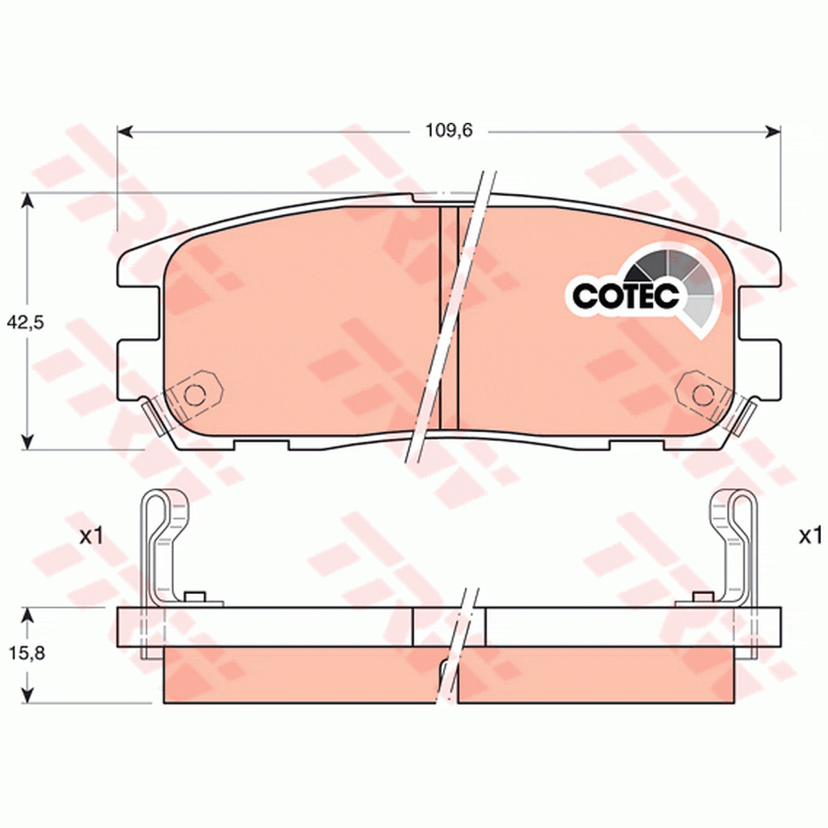 TRW DTEC Brake Pad Set Rear GDB1187DT