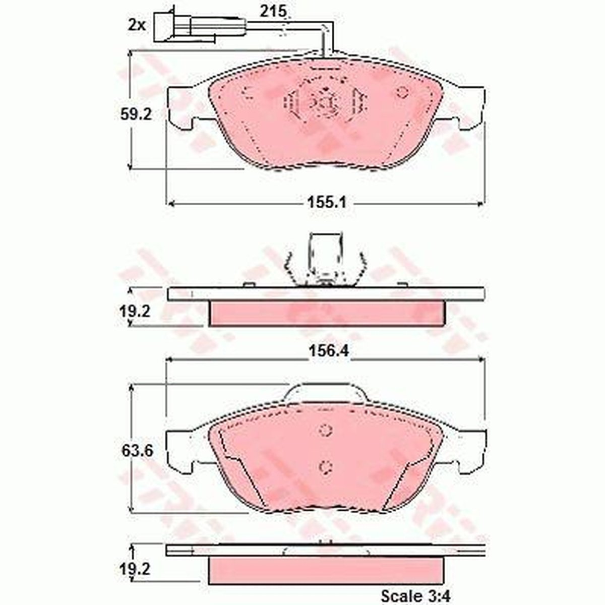TRW Cotec Brake Pad Set Front GDB1337
