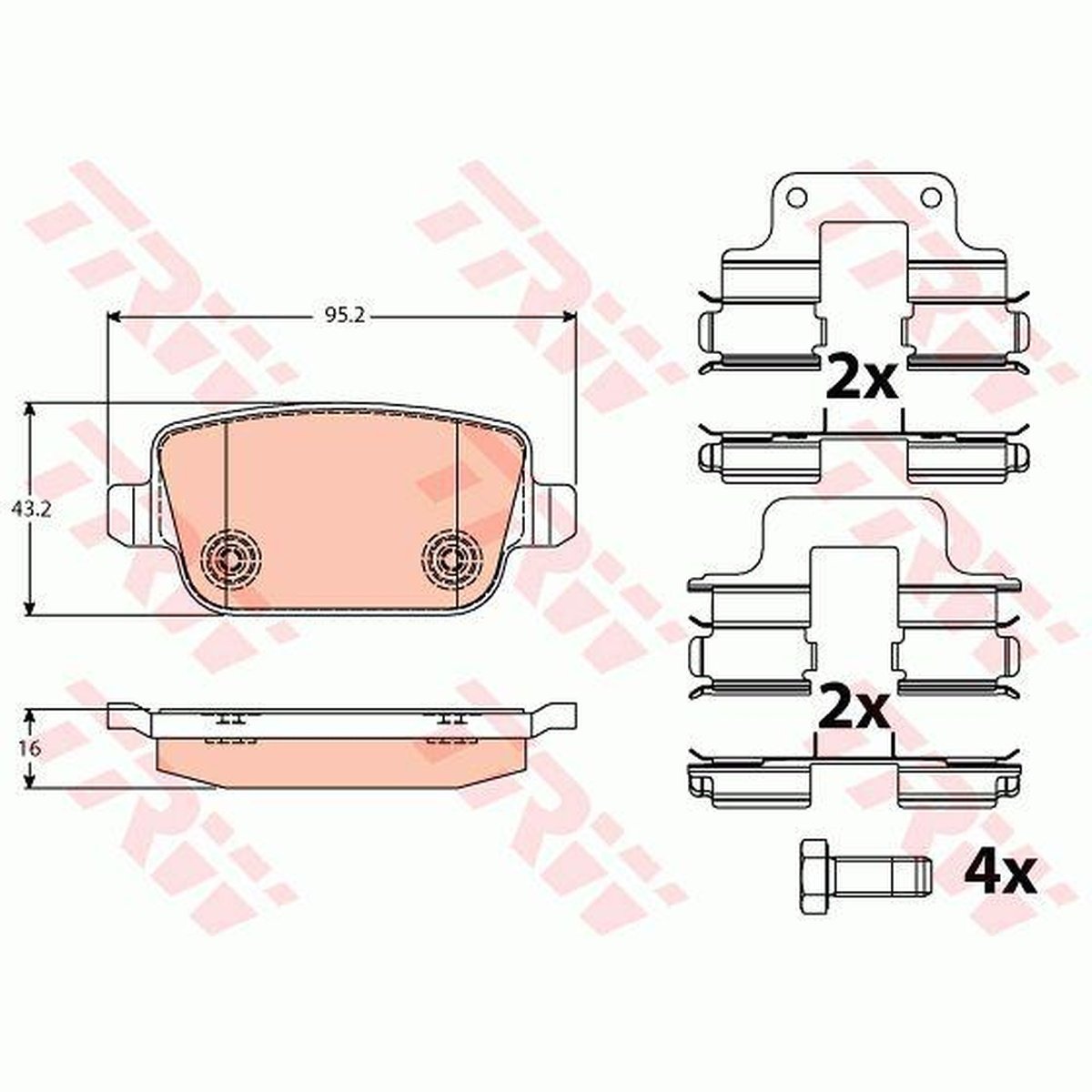 TRW Cotec Brake Pad Set Rear GDB1709