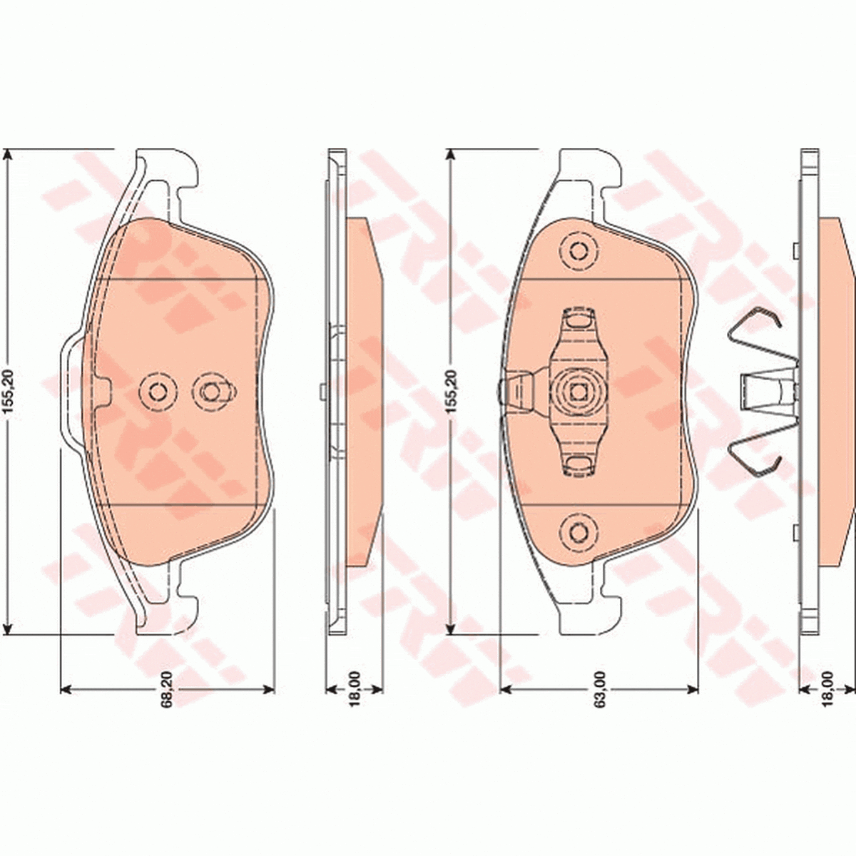 TRW Cotec Brake Pad Set Front GDB1790
