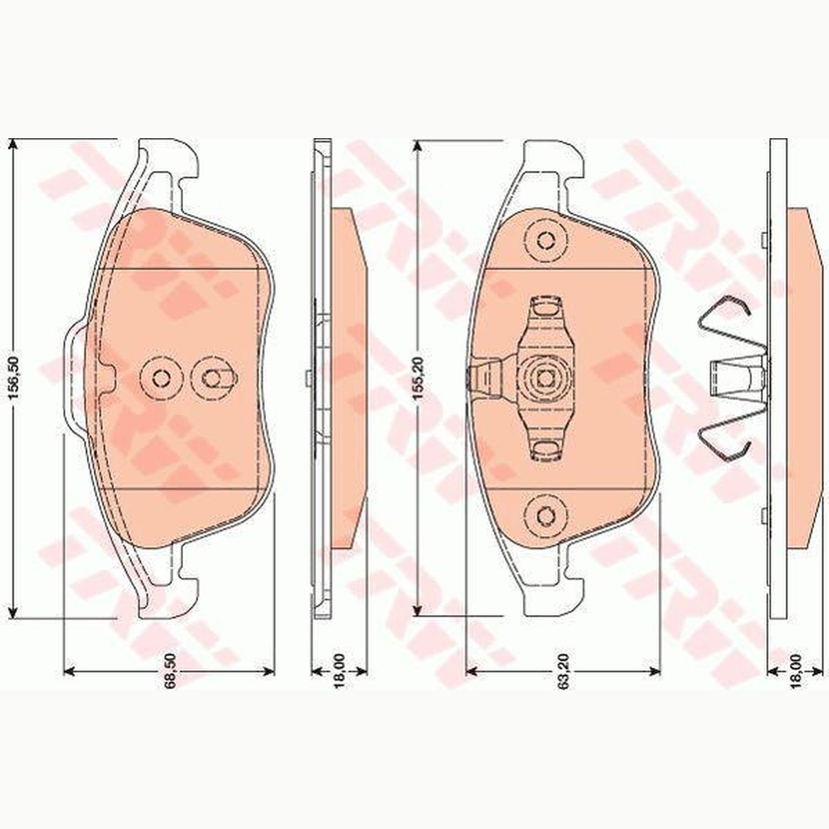 TRW Cotec Brake Pad Set Front GDB1808