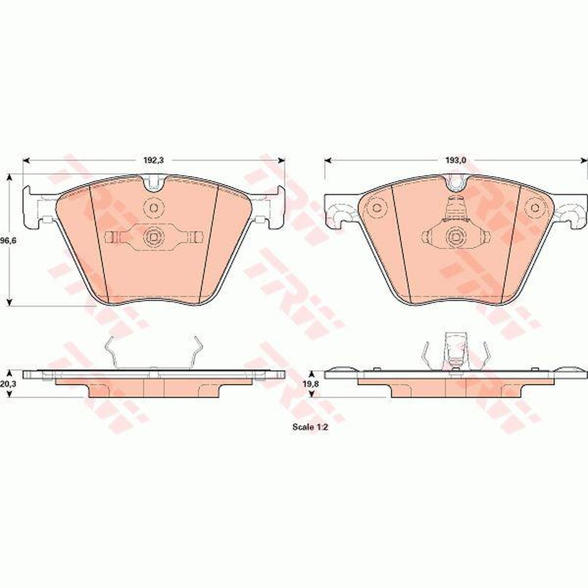 TRW Cotec Brake Pad Set Front GDB1915