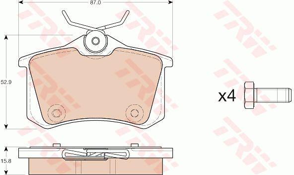 TRW Cotec Brake Pad Set Rear GDB1973