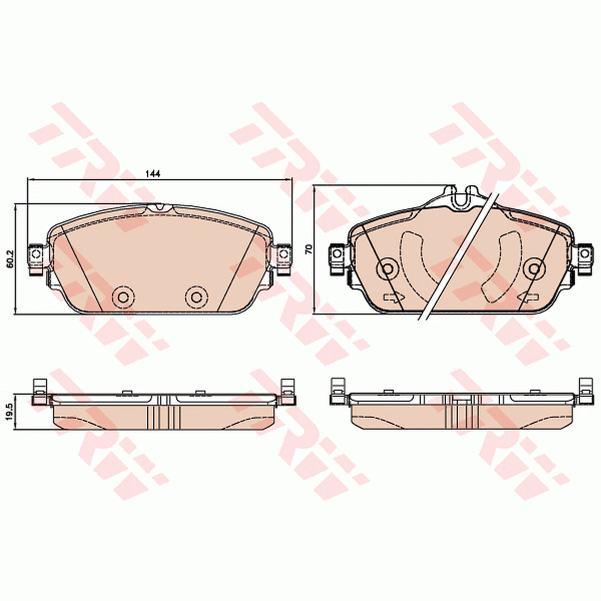 TRW Cotec Brake Pad Set Front GDB2070