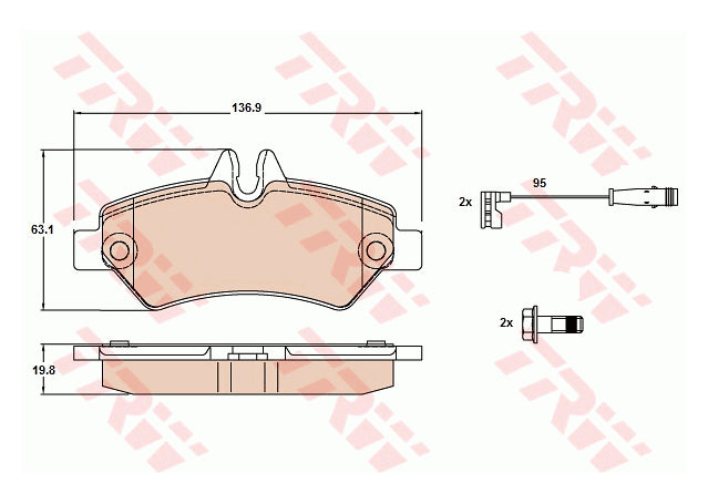 TRW Cotec Brake Pad Set Rear GDB2076