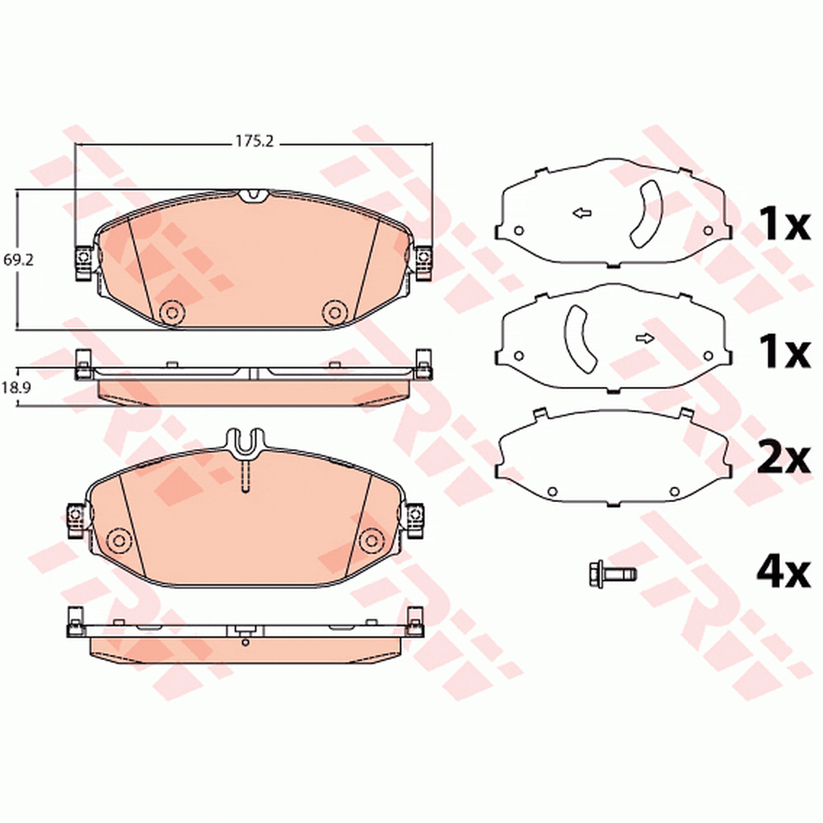 TRW Cotec Brake Pad Set Front GDB2097
