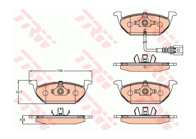 TRW Cotec Brake Pad Set Front GDB2108