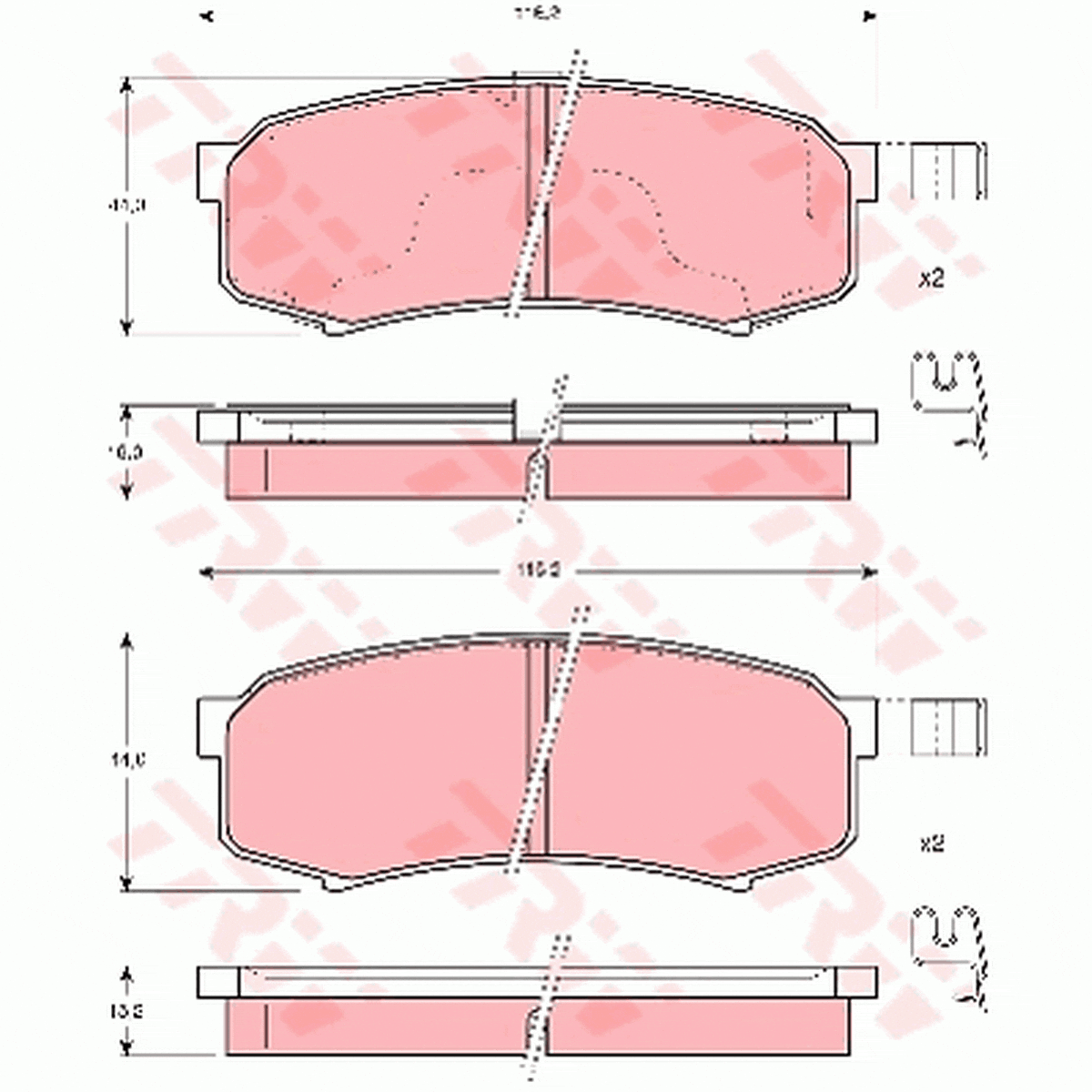 TRW DTEC Brake Pad Set Rear GDB3110DT