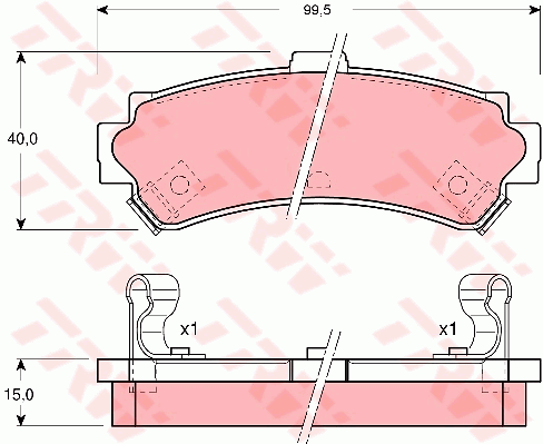 TRW DTEC Brake Pad Set Rear GDB3115DT
