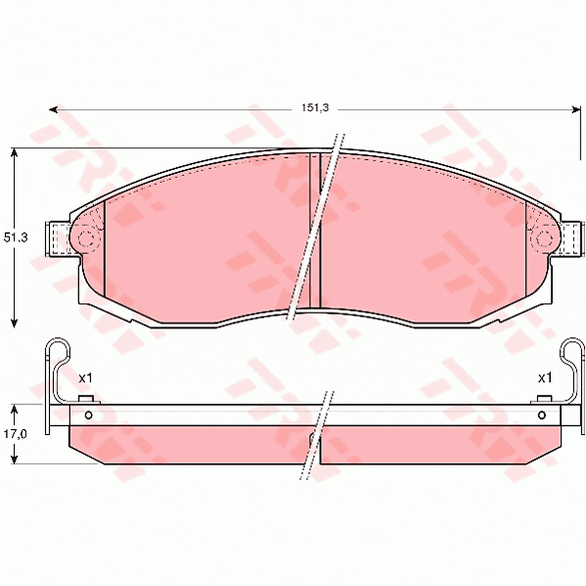 TRW DTEC Brake Pad Set Front GDB3124DT