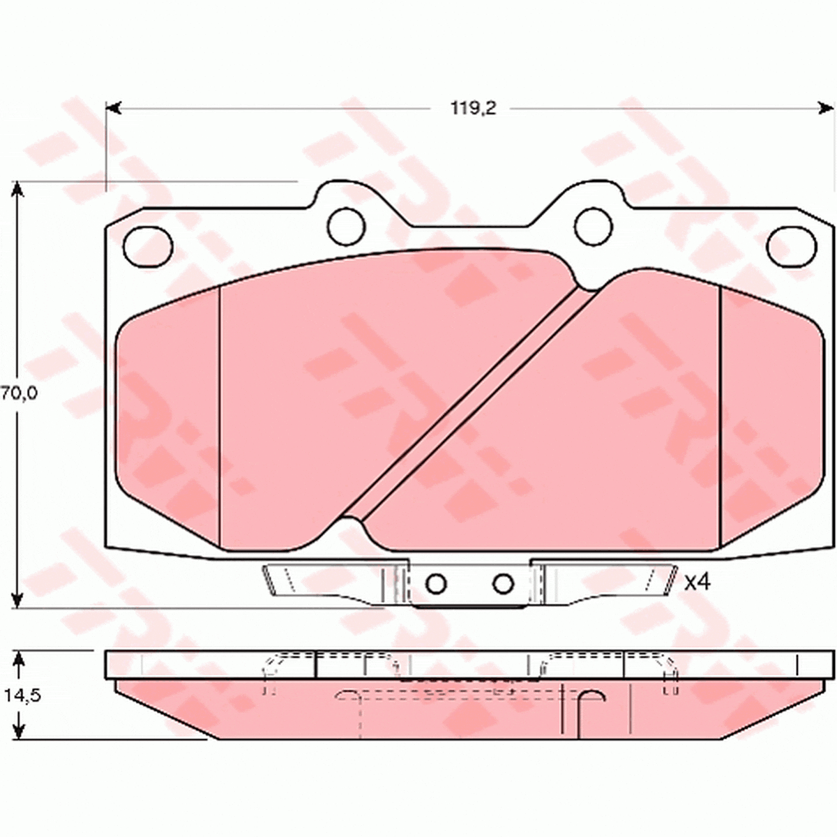 TRW Cotec Brake Pad Set Front GDB3131