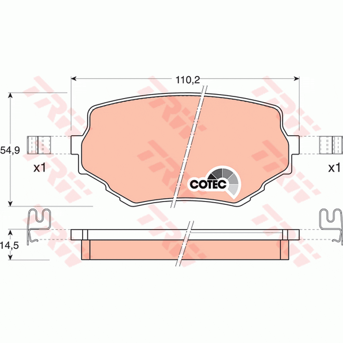 TRW DTEC Brake Pad Set Front GDB3132DT
