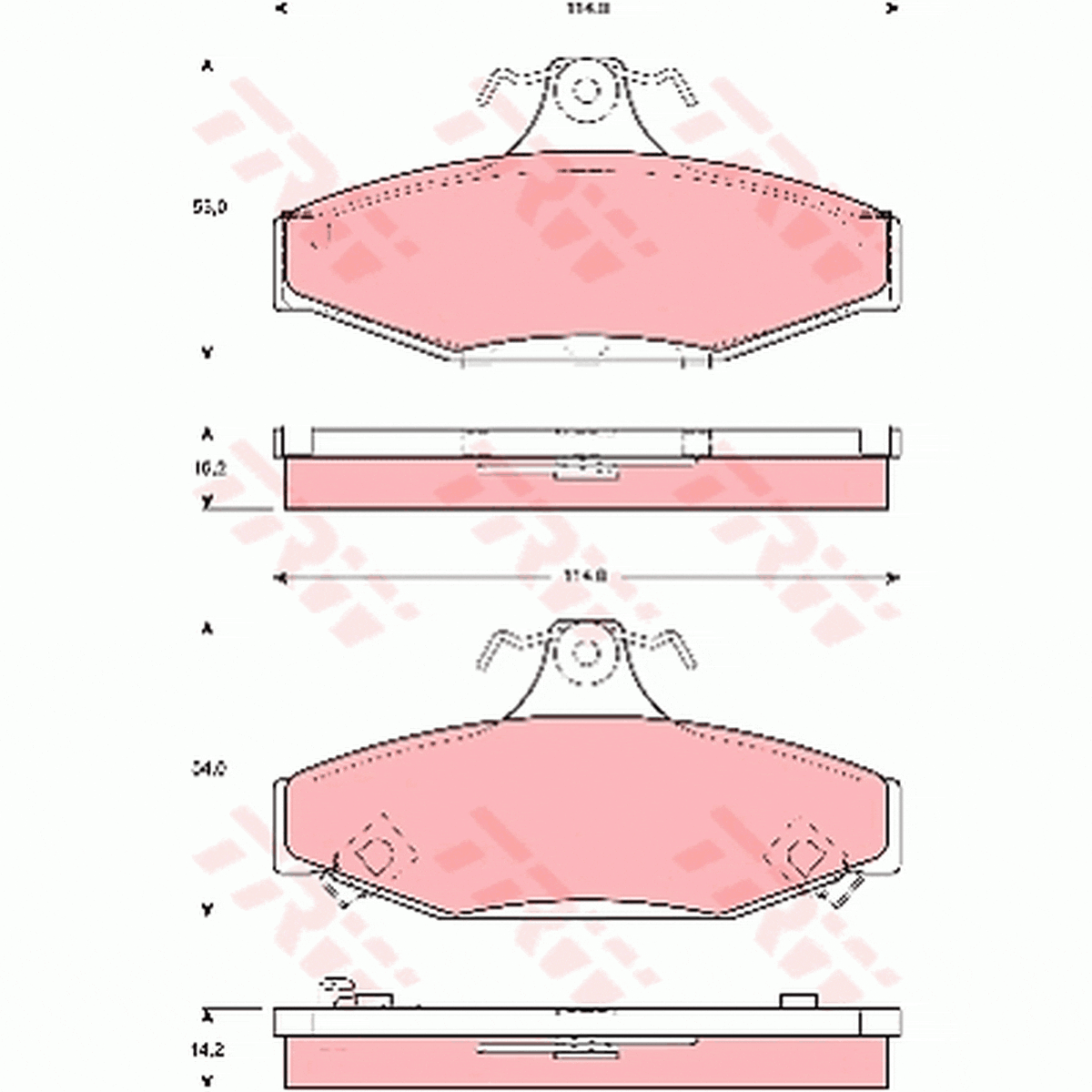 TRW DTEC Brake Pad Set Rear GDB3135DT