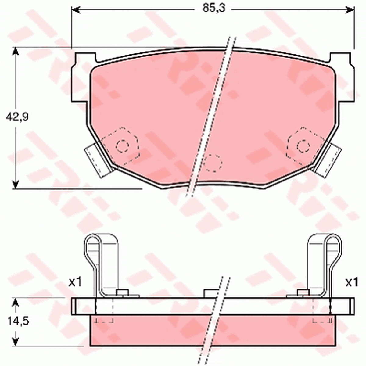 TRW Cotec Brake Pad Set Rear GDB3143