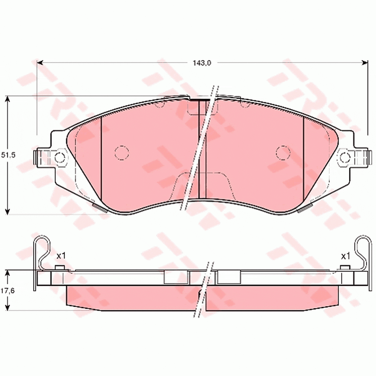 TRW DTEC Brake Pad Set Front GDB3171DT