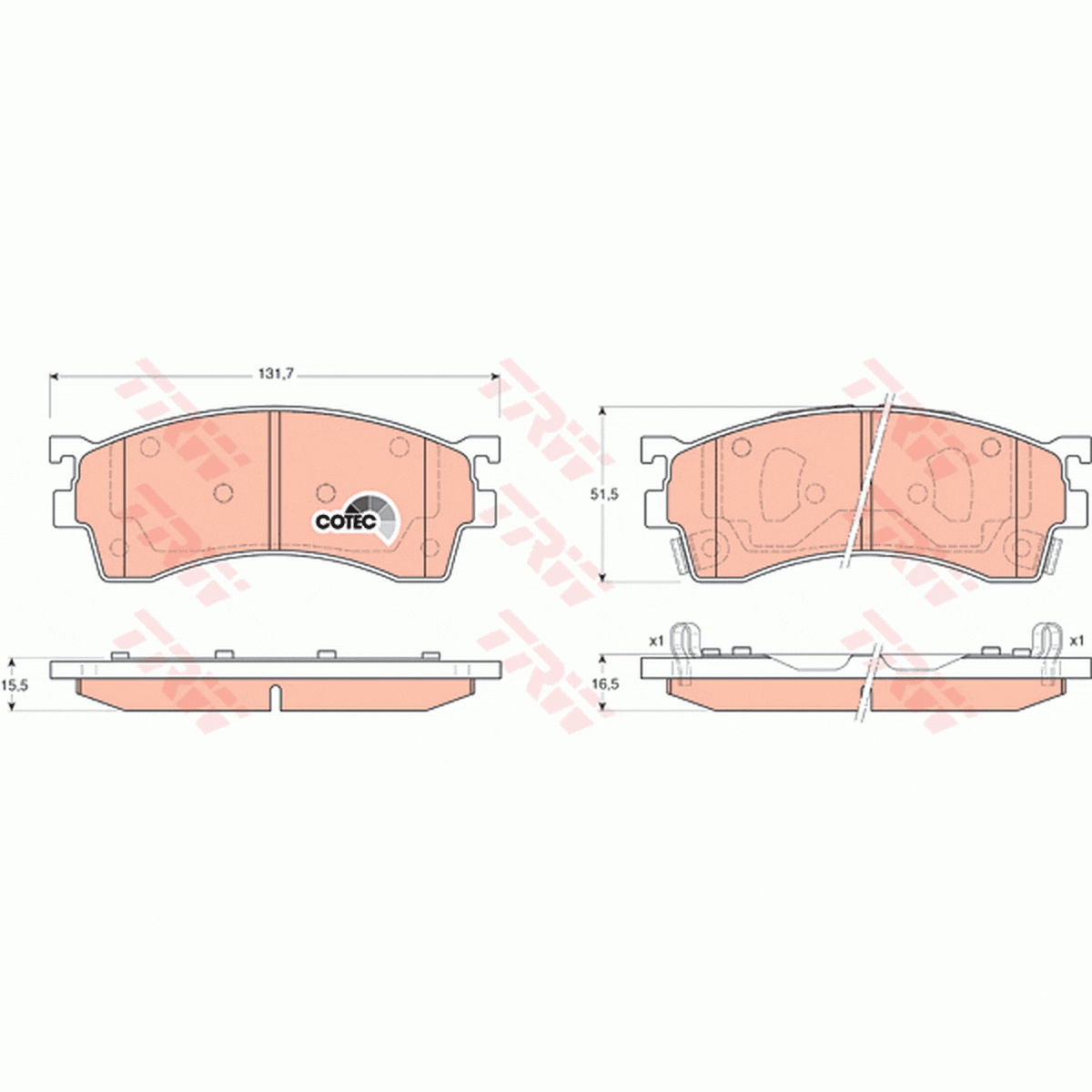 TRW DTEC Brake Pad Set Front GDB3209DT
