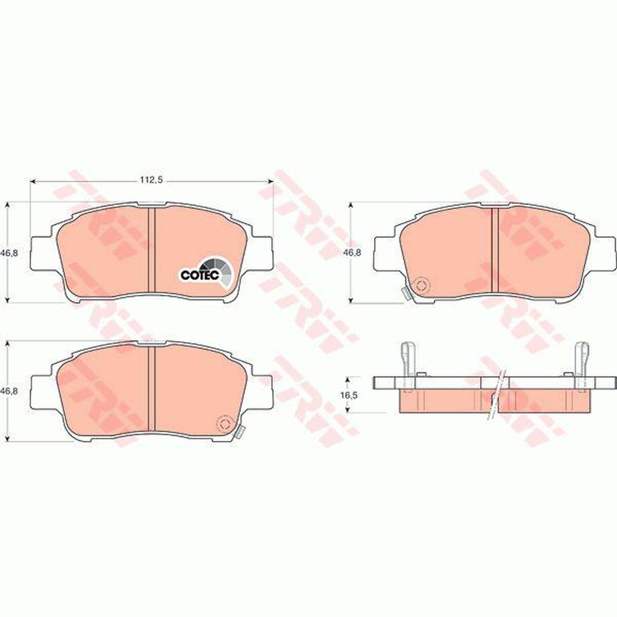 TRW DTEC Brake Pad Set Front GDB3218DT