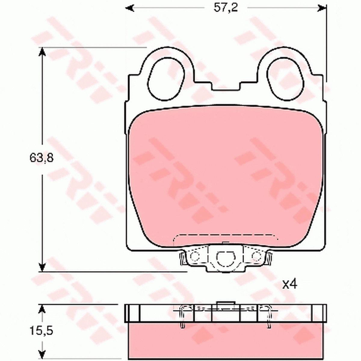 TRW DTEC Brake Pad Set Rear GDB3233DT