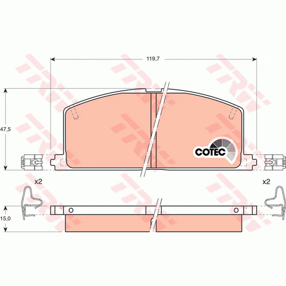 TRW DTEC Brake Pad Set Front GDB323DT