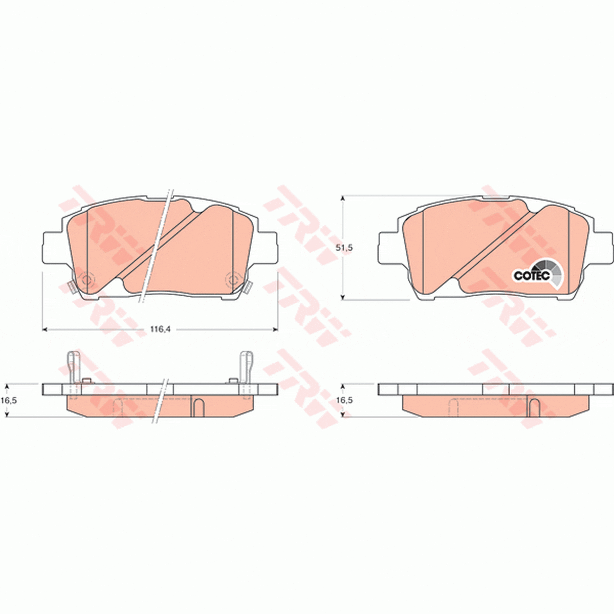 TRW DTEC Brake Pad Set Front GDB3242DT
