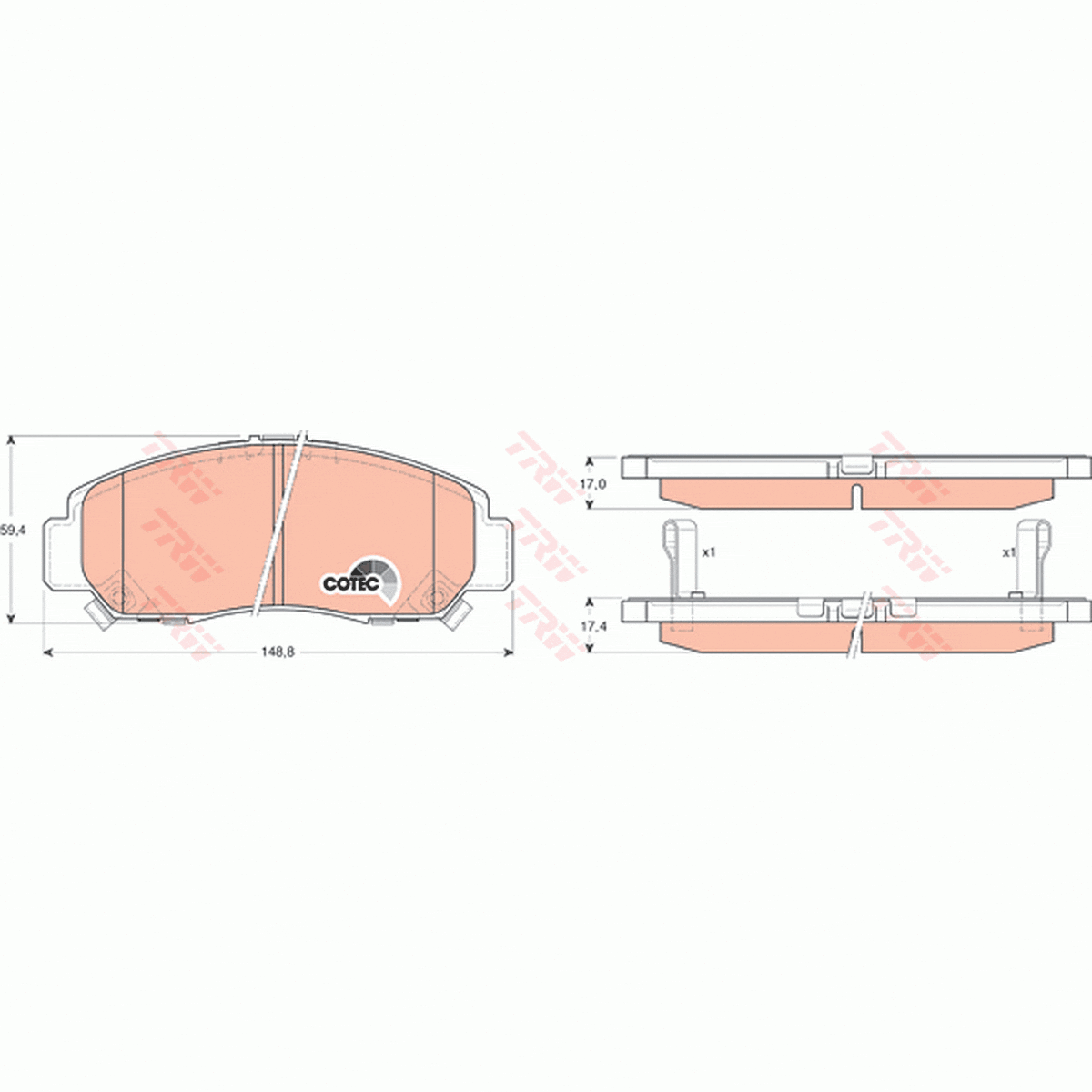 TRW DTEC Brake Pad Set Front GDB3268DT
