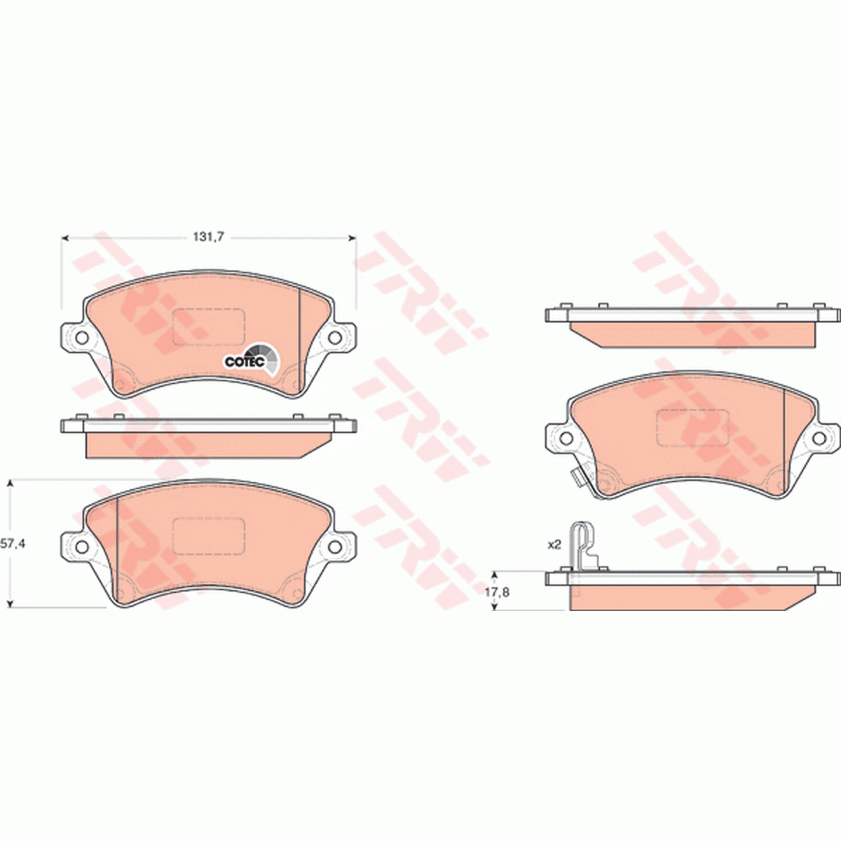 TRW DTEC Brake Pad Set Front GDB3288DT