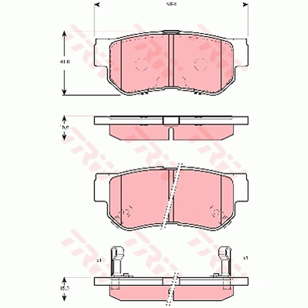 TRW Cotec Brake Pad Set Rear GDB3298