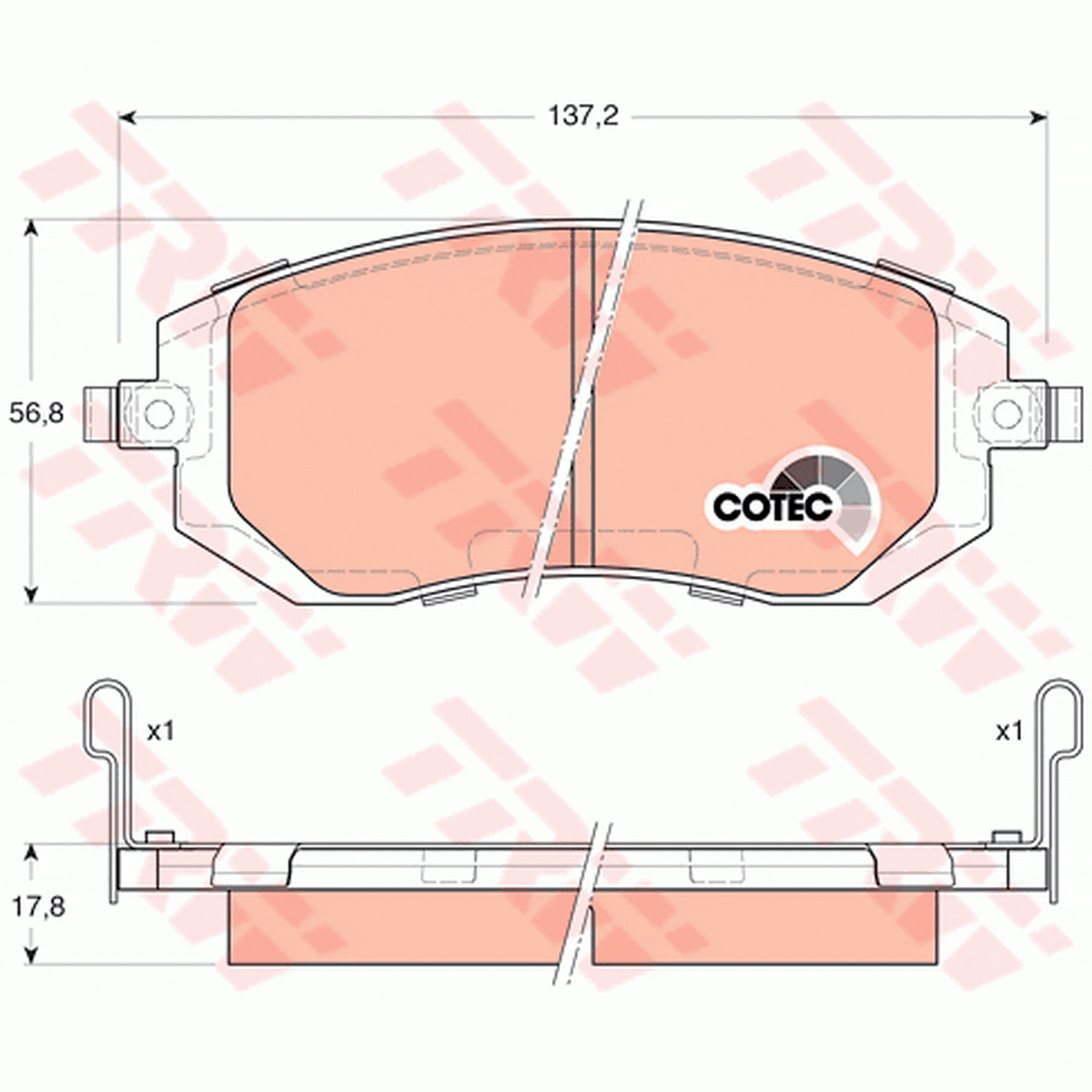 TRW DTEC Brake Pad Set Front GDB3328DT