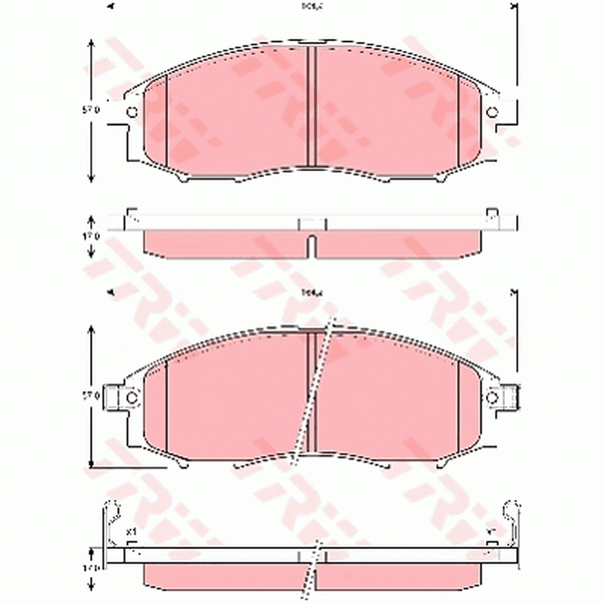 TRW DTEC Brake Pad Set Front GDB3340DT