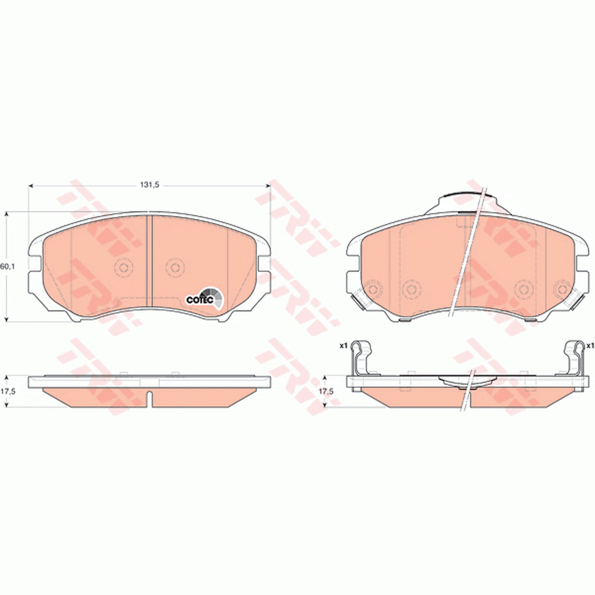 TRW DTEC Brake Pad Set Front GDB3352DT