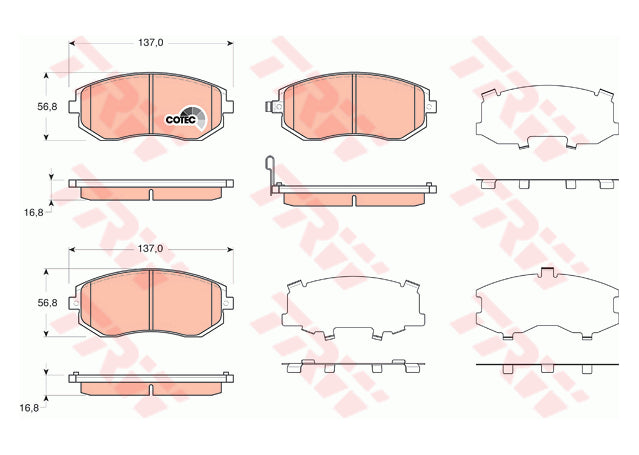 TRW DTEC Brake Pad Set Front GDB3371DT