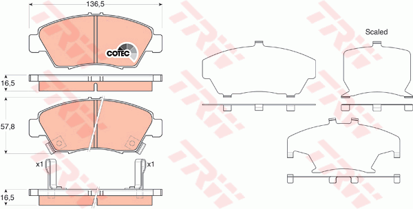 TRW DTEC Brake Pad Set Front GDB3375DT