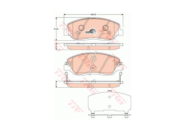 TRW DTEC Brake Pad Set Front GDB3418DT