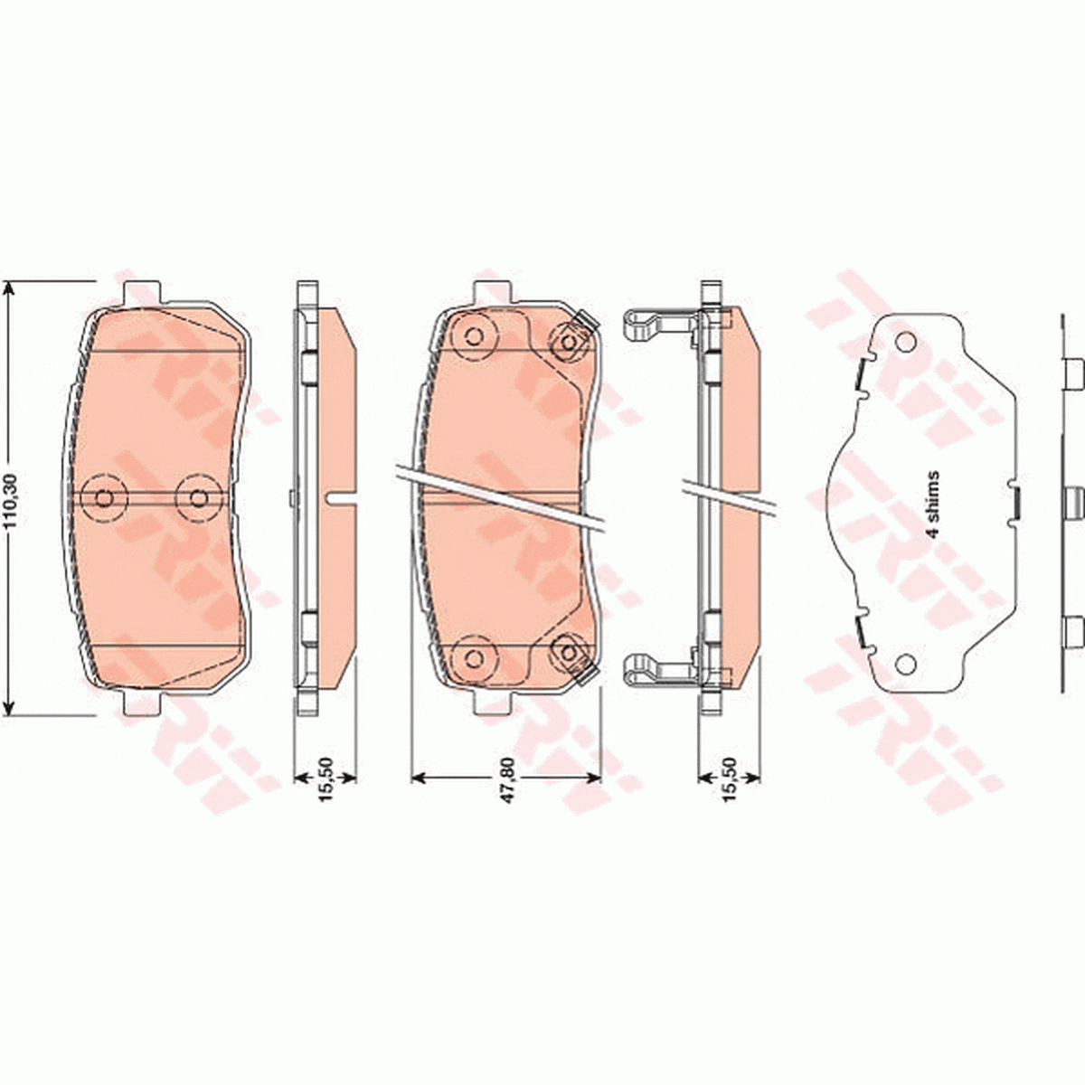 TRW DTEC Brake Pad Set Rear GDB3449DT