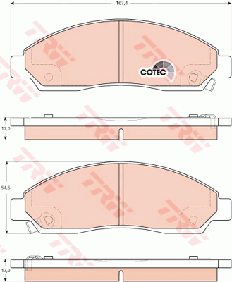 TRW DTEC Brake Pad Set Front GDB3466DT
