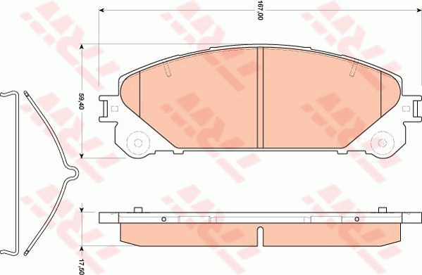 TRW DTEC Brake Pad Set Front GDB3484DT