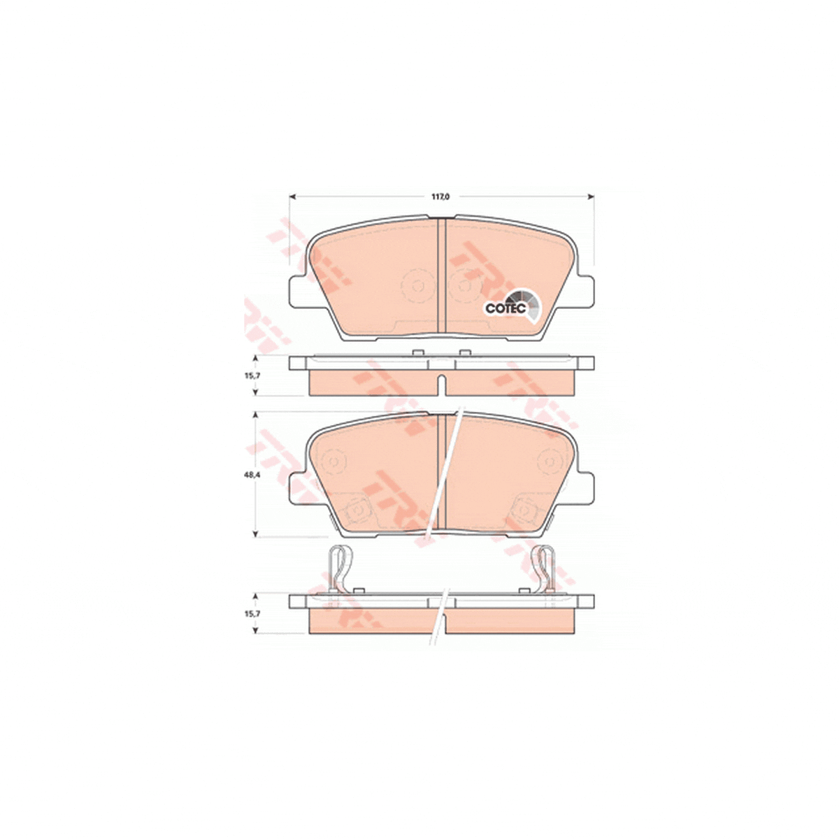 TRW DTEC Brake Pad Set Rear GDB3499DT