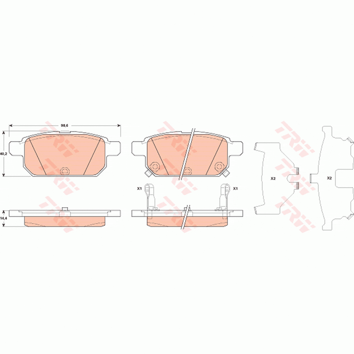 TRW Cotec Brake Pad Set Rear GDB3529