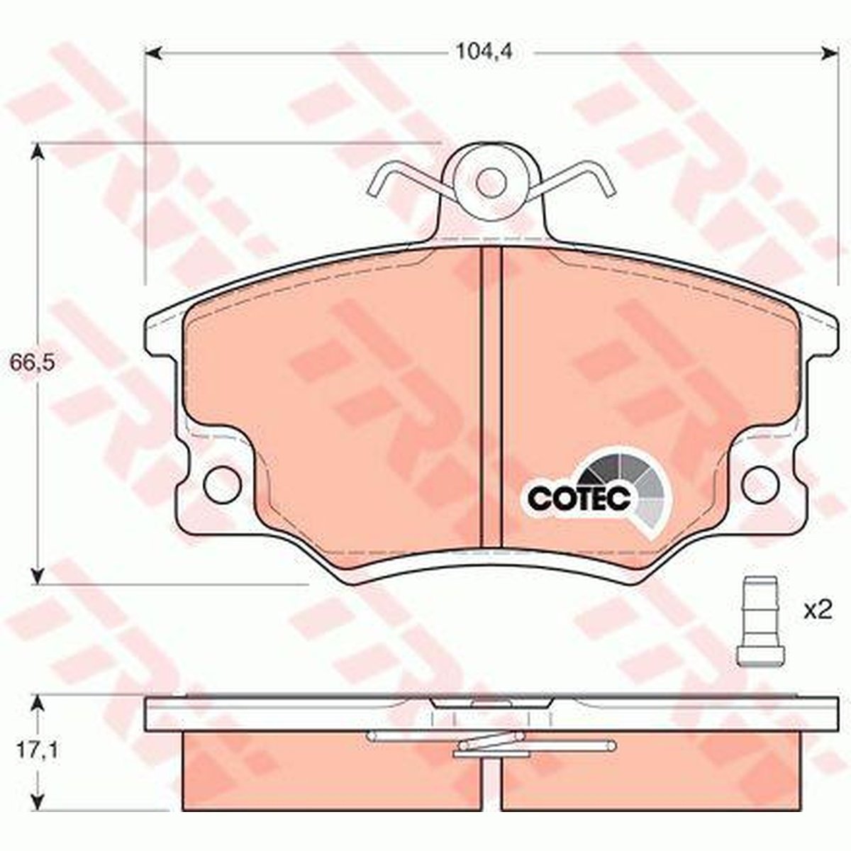 TRW Cotec Brake Pad Set Front GDB458