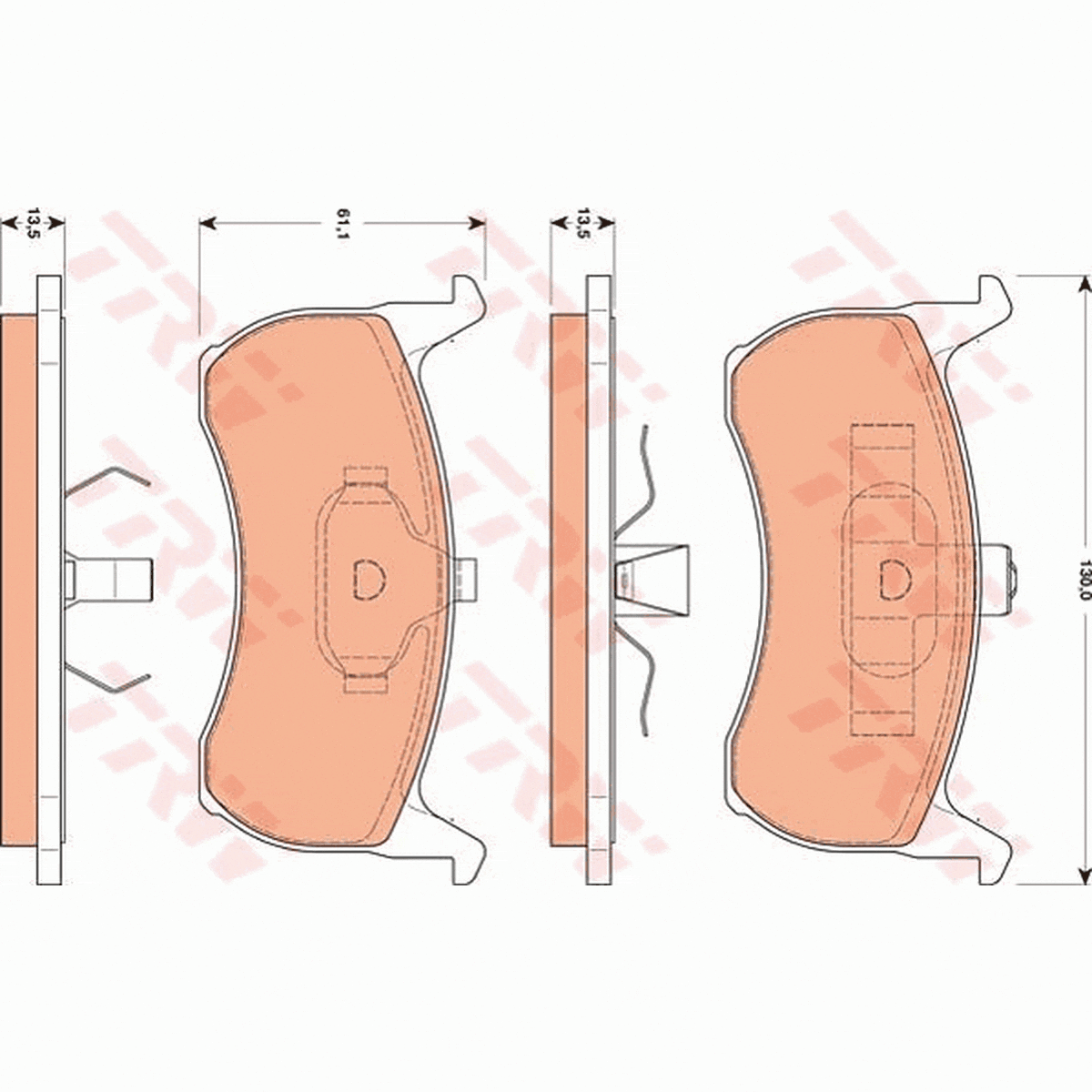 TRW DTEC Brake Pad Set Front GDB7555DT