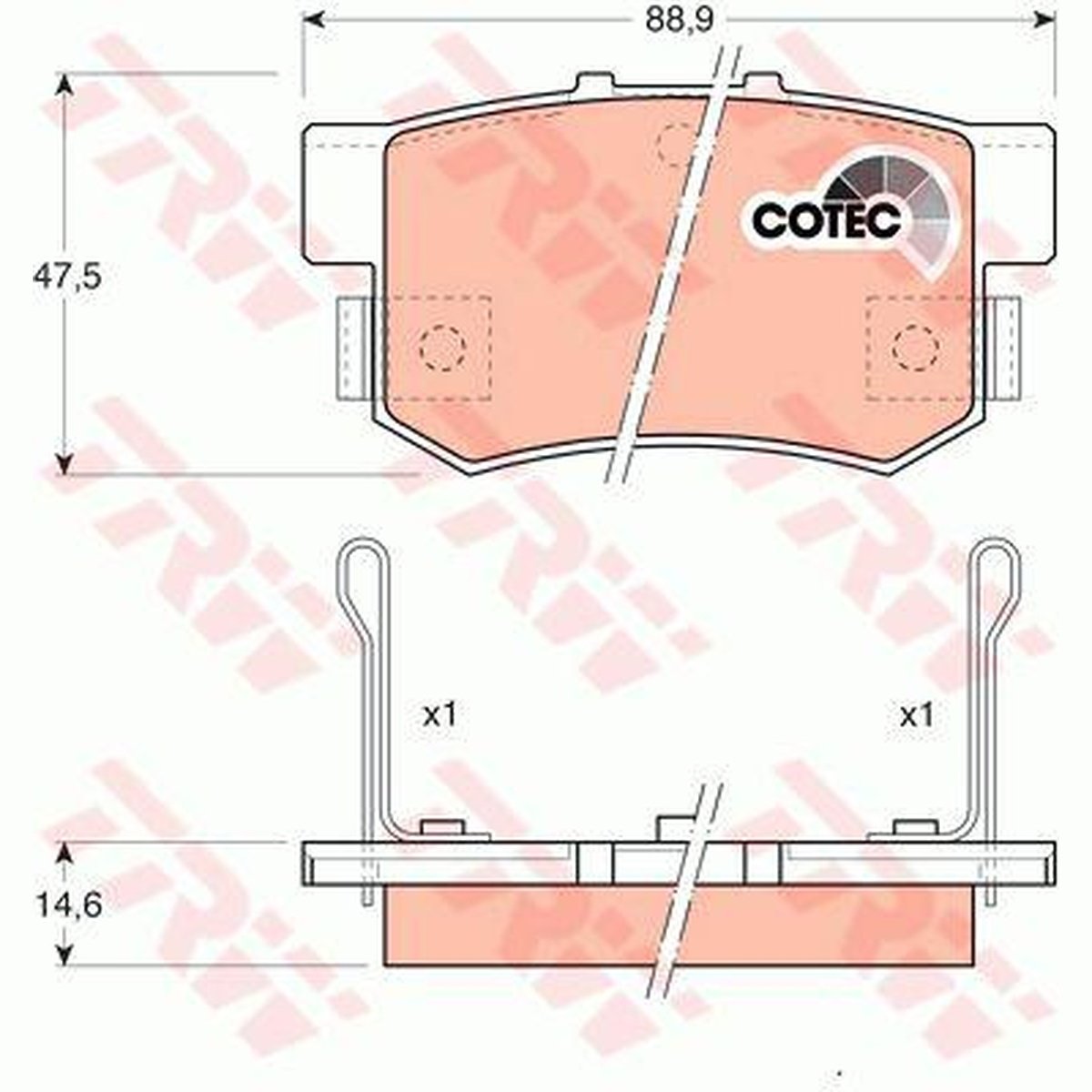 TRW DTEC Brake Pad Set Rear GDB774DT