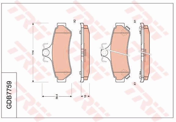 TRW DTEC Brake Pad Set Rear GDB7759DT