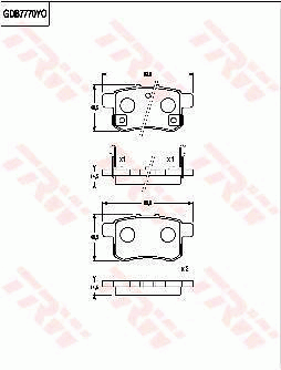 TRW DTEC Brake Pad Set Rear GDB7770DT