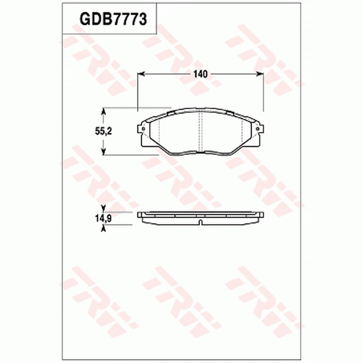 TRW DTEC Brake Pad Set Rear GDB7773DT