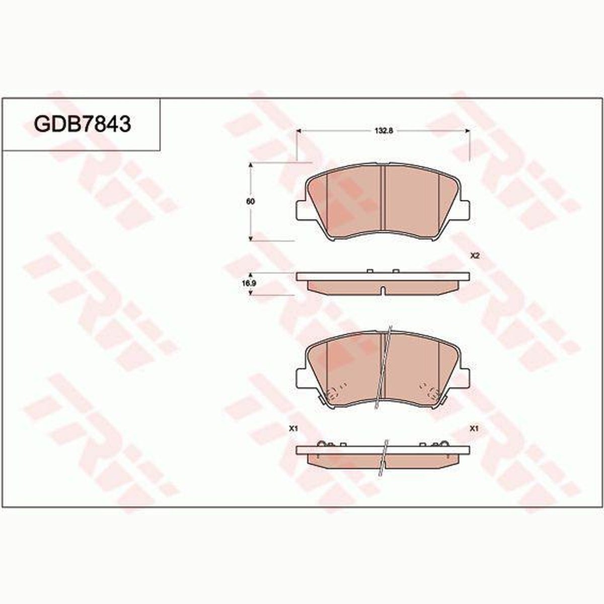 TRW DTEC Brake Pad Set Front GDB7843DT