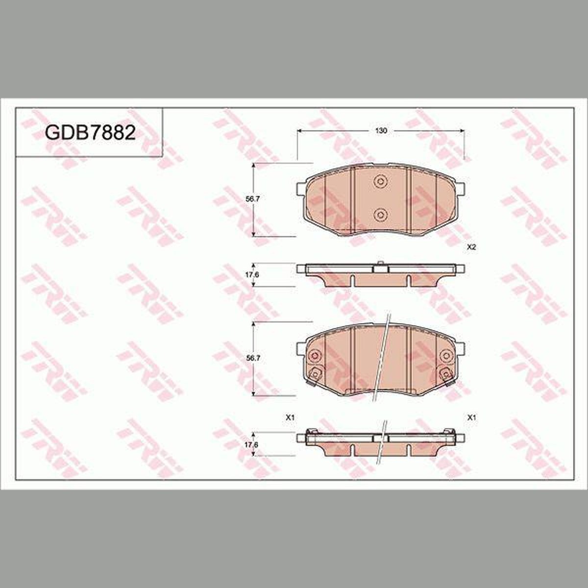 TRW Cotec Brake Pad Set Front GDB7882