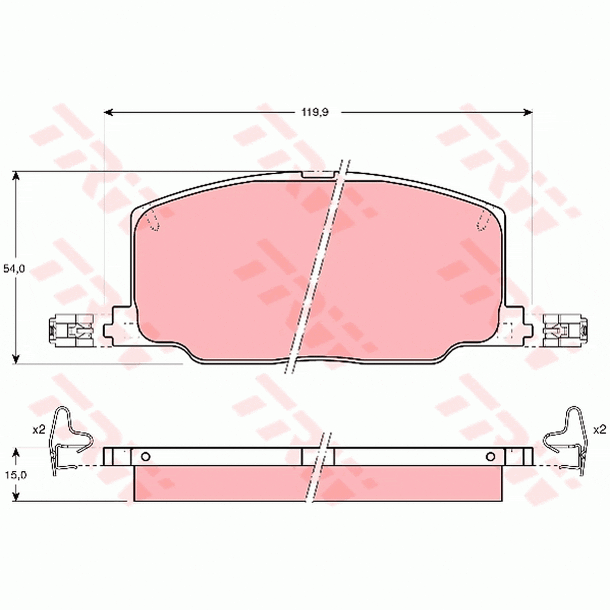 TRW DTEC Brake Pad Set Front GDB798DT
