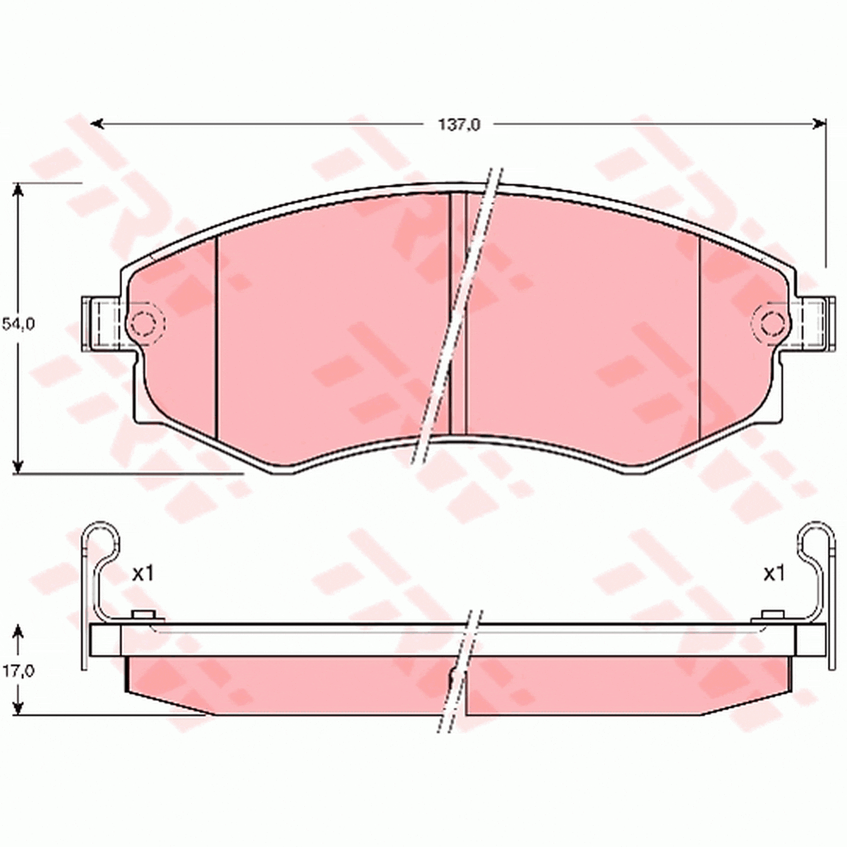 TRW Cotec Brake Pad Set Front GDB895