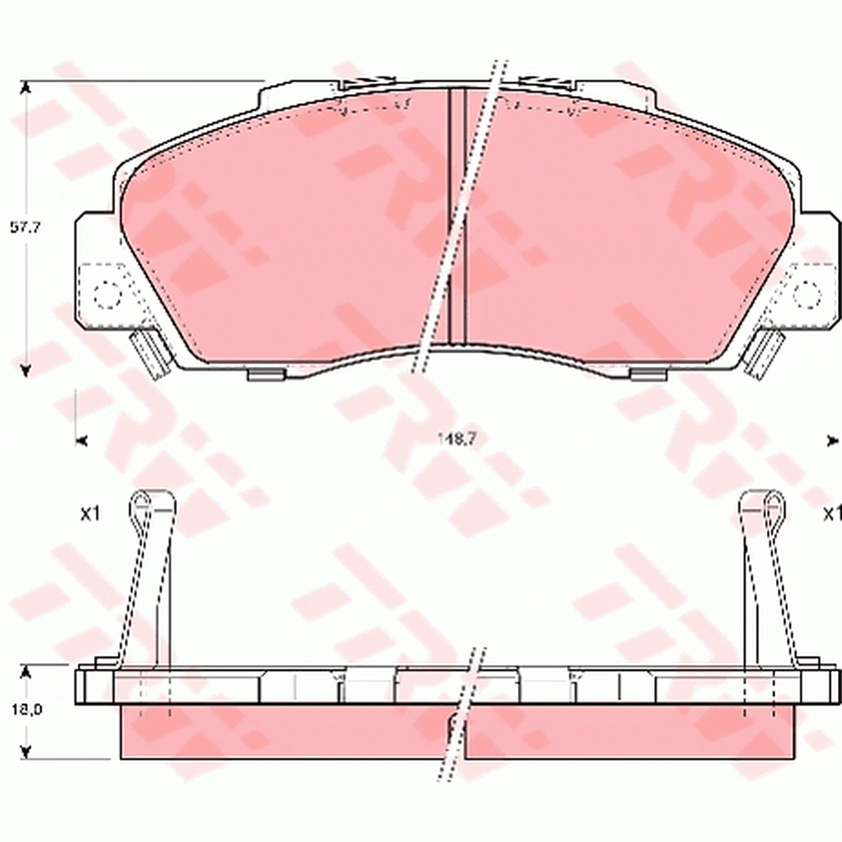 TRW DTEC Brake Pad Set Front GDB995DT